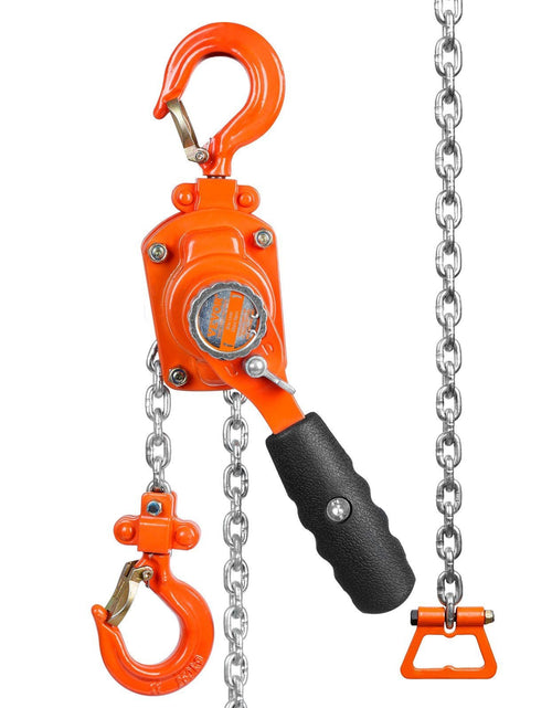 Load image into Gallery viewer, Manual Lever Chain Hoist, 1/4 Ton 550 lbs Capacity 5 FT Come Along, G80 Galvanized Carbon Steel with Weston Double-Pawl Brake, Auto Chain Leading &amp; 360° Rotation Hook, for Garage Factory Dock

