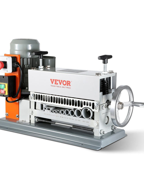 Load image into Gallery viewer, Automatic Wire Stripping Machine, 0.06''-1.42'' Electric Motorized Cable Stripper, 370 W, 88 ft/min Wire Peeler with An Extra Manual Crank, 11 Channels for Scrap Copper Recycling
