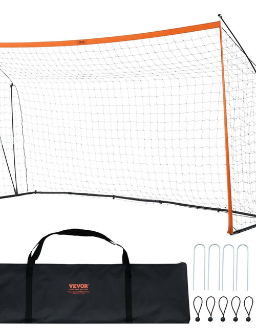 Load image into Gallery viewer, 12x6 ft Portable Soccer Goal Kids Soccer Net Carry Bag Backyard Training Orange
