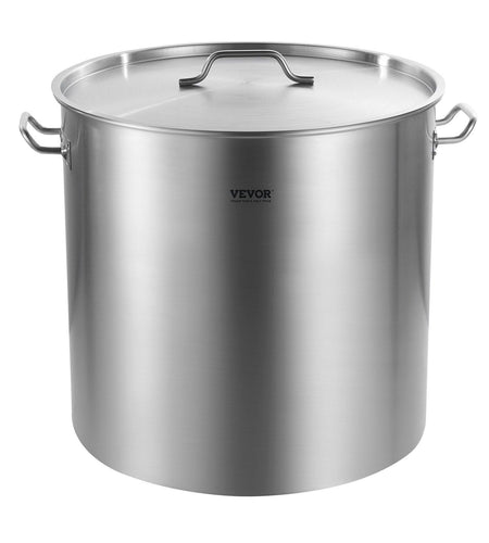 100QT Stainless Steel Stockpot Cooking Kitchen Sauce Pot with Basket Lid Handle