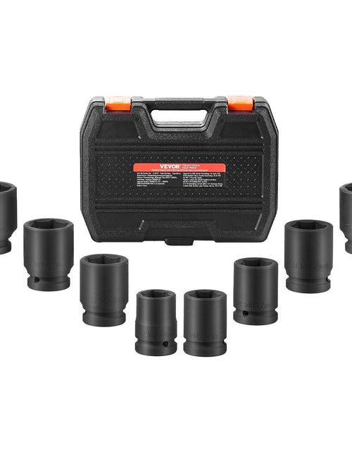 Load image into Gallery viewer, Axle Nut Impact Socket Set 3/4" Drive 6-Point 8PCS Metric Spindle Socket
