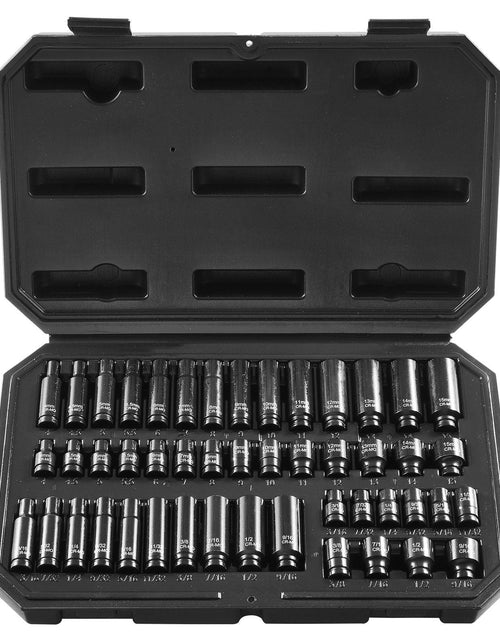 Load image into Gallery viewer, Impact Sockets Set 48pcs 6-Point 1/4" Drive Bit Ratchet Tool Kit Case
