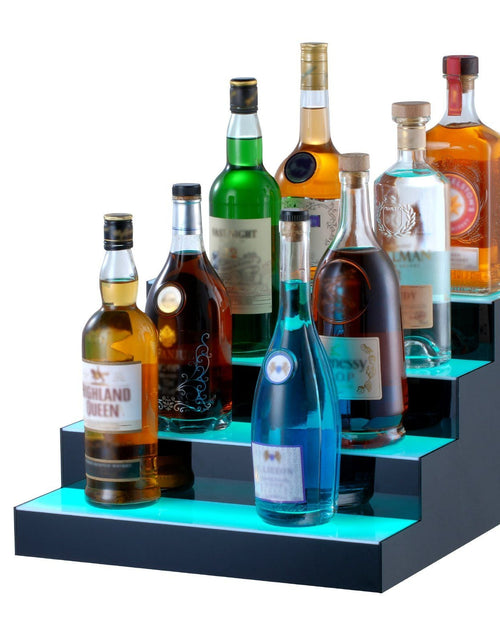 Load image into Gallery viewer, LED Lighted Liquor Bottle Display Bar Shelf RF &amp; App Control 16" 4-Step
