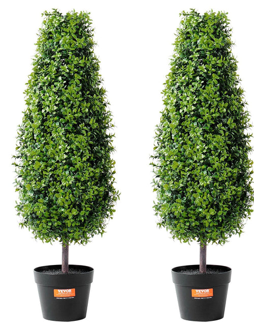 Load image into Gallery viewer, 2 Pack 3' Artificial Boxwood Topiary Tree Faux Plant UV Decor In/Outdoor
