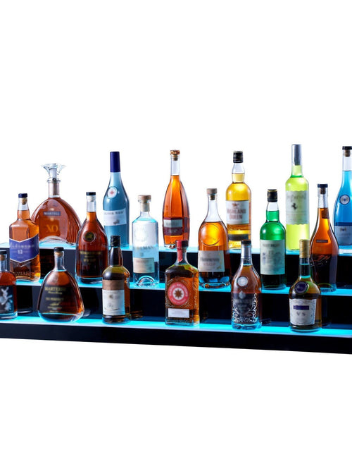 Load image into Gallery viewer, LED Lighted Liquor Bottle Display Bar Shelf RF &amp; App Control 48" 3-Step
