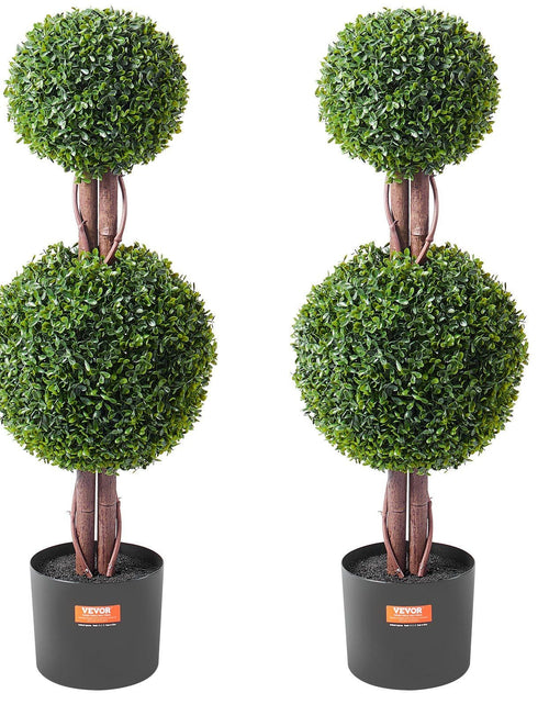 Load image into Gallery viewer, 2 Pack 3' Artificial Boxwood Topiary Tree Faux Plant UV Decor In/Outdoor
