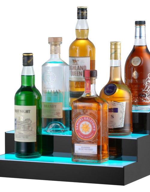 Load image into Gallery viewer, LED Lighted Liquor Bottle Display Bar Shelf RF &amp; App Control 16" 3-Step
