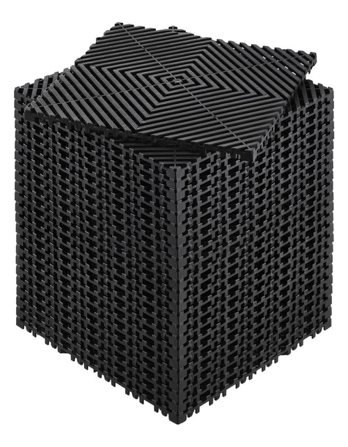 Load image into Gallery viewer, Interlocking Drainage Mat, 12'x12' Modular Interlocking Cushion Durable PP Material, 24 Pcs Splicing Drainage Mats, Non-Slip Drainage Floor Tile and Shower Mat, for Garage, Outdoor, Black
