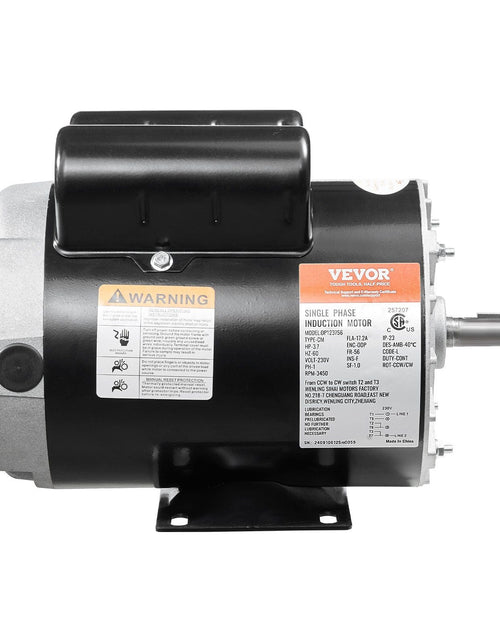 Load image into Gallery viewer, 3.7HP Air Compressor Electric Motor 230V 17.2A 3450RPM 56 Frame CW/CCW Rotation
