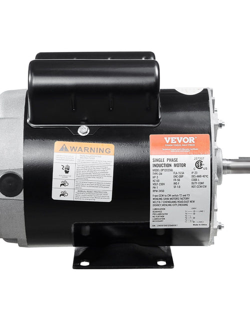 Load image into Gallery viewer, 3HP Air Compressor Electric Motor 230V 15.5A 3450RPM 56 Frame CW/CCW Rotation
