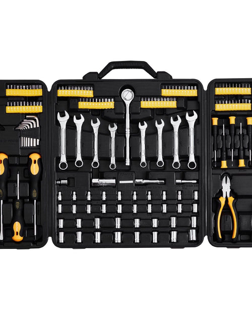 Load image into Gallery viewer, 221-Piece Mechanics Tool Set 1/4" and 3/8" Drive Sockets SAE and Metric
