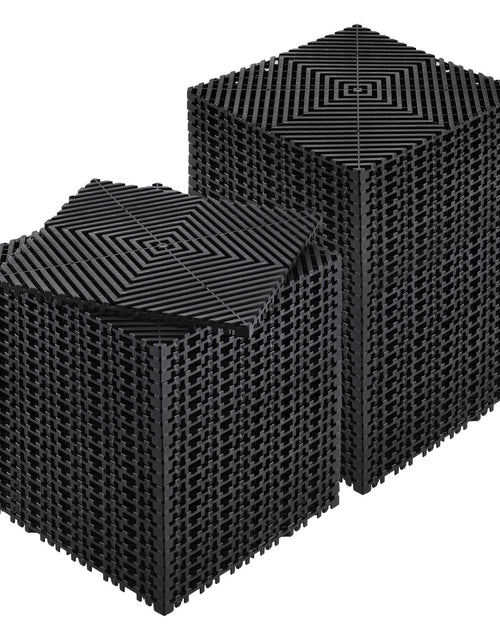 Load image into Gallery viewer, Interlocking Drainage Mat, 12'x12' Modular Cushion Durable PP Material, 50 Pcs Splicing Drainage Mats, Non-Slip Drainage Floor Tile and Shower Mat, for Garage, Garden, Kitchen &amp; Outdoor, Black
