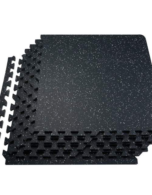 Load image into Gallery viewer, 25 PCS 0.56" Thick Gym Floor Mats, 24"x24" EVA Foam &amp; Rubber Top Interlocking Workout Mats with 100 sq.ft Coverage, Waterproof Exercise Puzzle Flooring for Gym, Home, Garage, Black &amp; White
