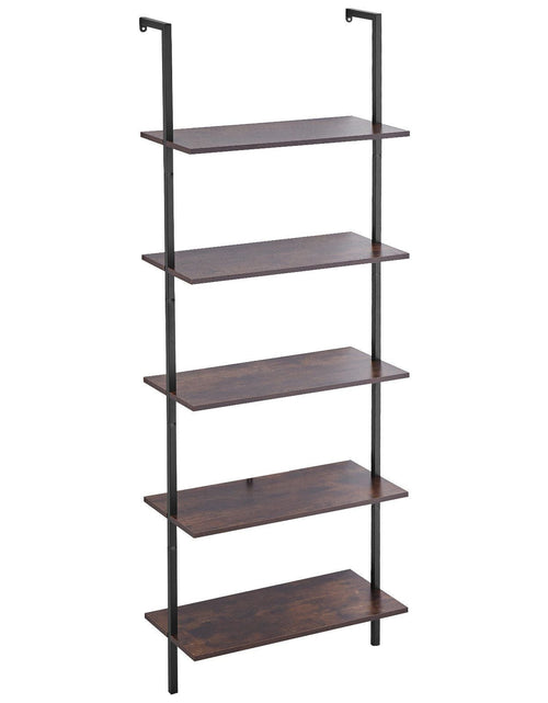 Load image into Gallery viewer, Industrial Square Pipe Shelf 5 Tier 24x11.8in Wall-Mount for Bedroom
