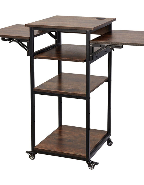 Load image into Gallery viewer, Heat Press Table with Charging Station 4 Tier Movable Heat Press Stand
