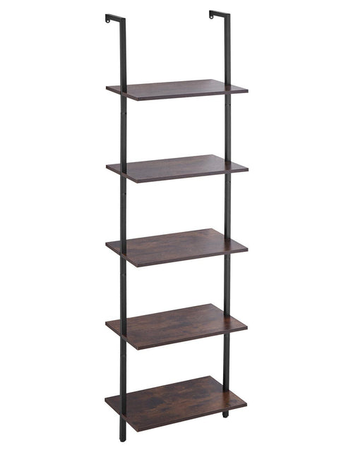 Load image into Gallery viewer, Industrial Square Pipe Shelf 5 Tier 17.3x11.8in Wall-Mount for Bedroom
