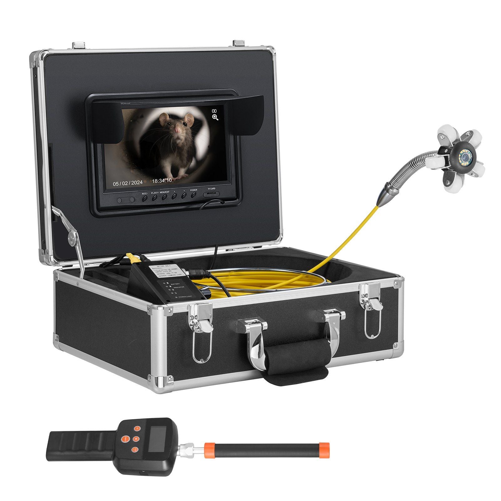 Sewer Camera 165 ft Self-Leveling Duct Camera with 512Hz Locator 36X Zoom