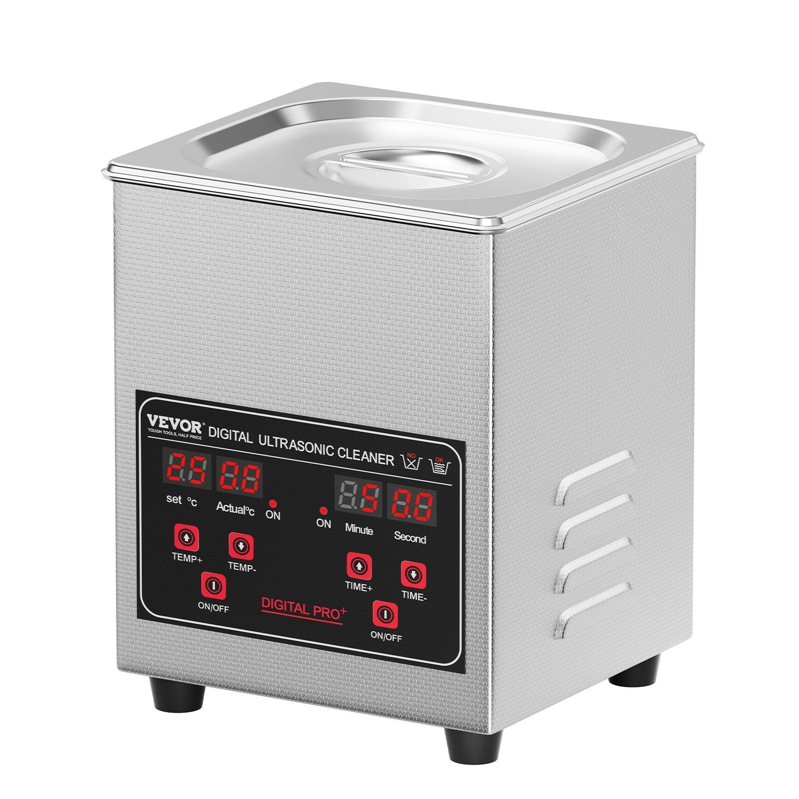 Professional Jewelry Cleaning Machine, 1.3L Jewelry Cleaner Ultrasonic Machine with Basket and Heater & Timer, Digital Ultrasonic Cleaner for Cleaning Denture Dental Oral Irrigator Parts