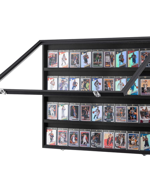 Load image into Gallery viewer, 36 Graded Sports Card Display Case, 30.5x24.3x2.1 in, Baseball Card Display Frame with 98% UV Protection Clear View PC Glass, Lockable Wall Cabinet for Football Basketball Hockey Trading Card
