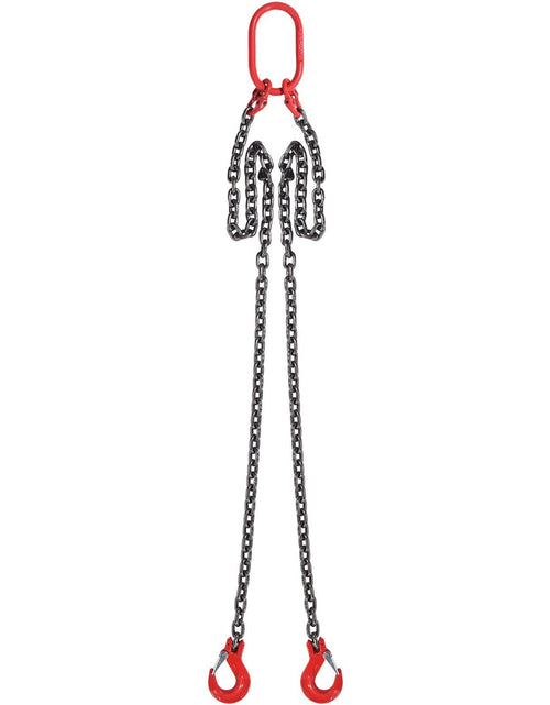 Load image into Gallery viewer, 5/16" x 5' Chain Sling 2 Legs G80 Lifting Chain with Grab Hooks 6600 lbs
