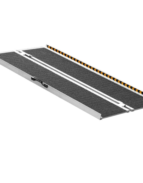 Load image into Gallery viewer, Portable Wheelchair Ramp, 4 ft 800 lbs Capacity, Non-Slip Aluminum Folding Threshold Ramp, Foldable Mobility Scooter Ramp Wheel Chair Ramp, Handicap Ramp for Home Steps, Stairs, Doorways, Curbs
