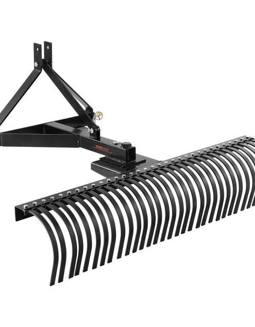 Load image into Gallery viewer, Pull-Behind Thatch Remover, 60" Width, Equipped with 32 Durable Steel Prongs, Tractor-Compatible 3-Point Hitch Garden Rake, Ideal for Soil Preparation and Grass Maintenance
