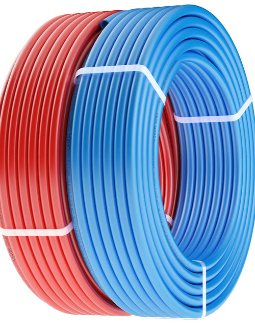 Load image into Gallery viewer, PEX Pipe 1/2 Inch, 2 x 100 Feet Length PEX-A Flexible Pipe Tubing for Potable Water, Pex Water Lines for Hot/Cold Water &amp; Easily Restore, Plumbing Applications with Free Cutter, Blue &amp; Red
