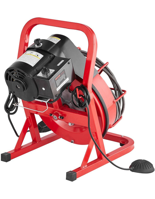 Load image into Gallery viewer, Drain Cleaner Machine Drain Auger 50FT x 3/8 Inch Manual Feed &amp; 4 Cutters
