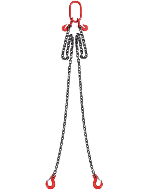 Load image into Gallery viewer, 5/16" x 6' Chain Sling 2 Legs G80 Lifting Chain with Grab Hooks 6600 lbs
