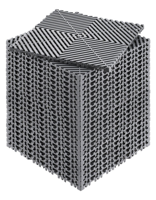 Load image into Gallery viewer, Interlocking Drainage Mat, 12'x12' Modular Cushion Durable PP Material, 24 Pcs Splicing Drainage Mats, Non-Slip Drainage Floor Tile and Shower Mat, for Garage, Garden, Kitchen &amp; Outdoor, Grey
