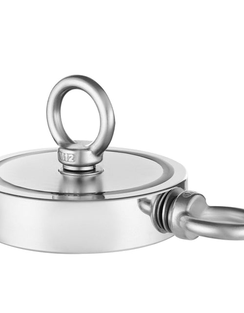 Load image into Gallery viewer, 2000 LBS Strong Fishing Magnet Kit Double Sided Pull Force and Rope Carabiner
