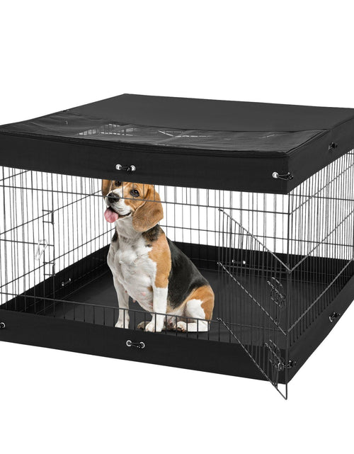Load image into Gallery viewer, Dog Playpen 4 Panels Foldable Metal Dog Exercise Pen with Bottom Pad Cover
