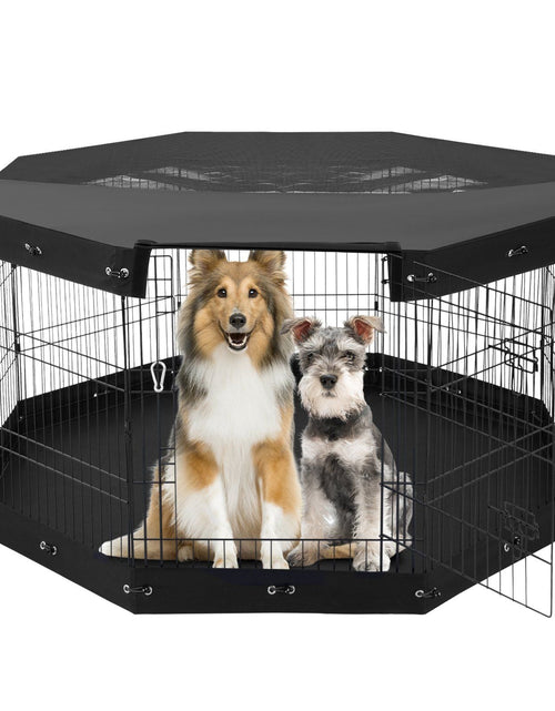 Load image into Gallery viewer, Dog Playpen 8 Panels Foldable Metal Dog Exercise Pen with Pad Cover 30"H
