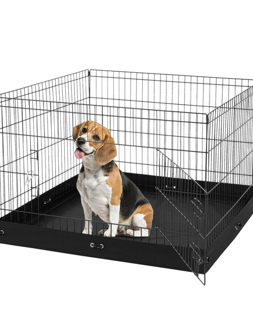 Load image into Gallery viewer, Dog Playpen 4 Panels Foldable Metal Dog Exercise Pen with Bottom Pad 36 in
