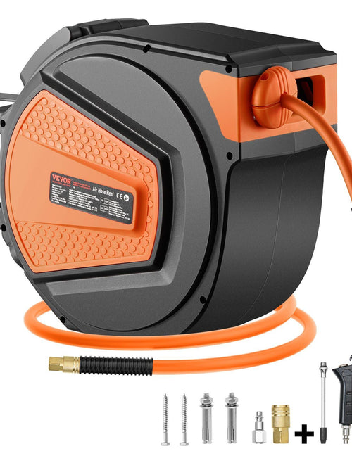 Load image into Gallery viewer, Retractable Air Hose Reel 3/8 IN x 65 FT Hybrid Enclosed Air Hose 300 PSI
