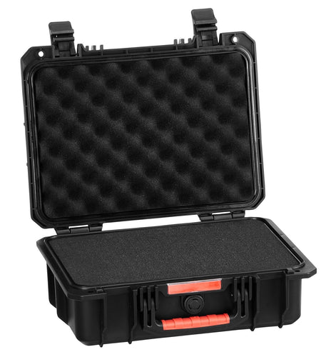 0.56 Cu.ft Weatherproof Hard Case with Handle Clips Padlock Holes PU Foam Protect Pistol, Microphone, and Camera Equipment