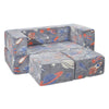 Night-Glow Gray Couch with Cosmic Patterns
