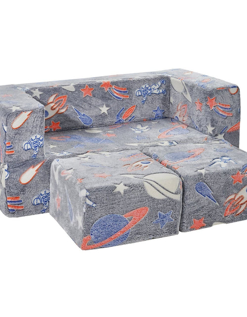 Load image into Gallery viewer, Kids Couch, 4Pcs Toddler Couch Sofa Bed, Kids Chair Seat Playroom Furniture, Child Sectional Sofa with Removable Cover for Kids Girls &amp; Boys, Dark Grey
