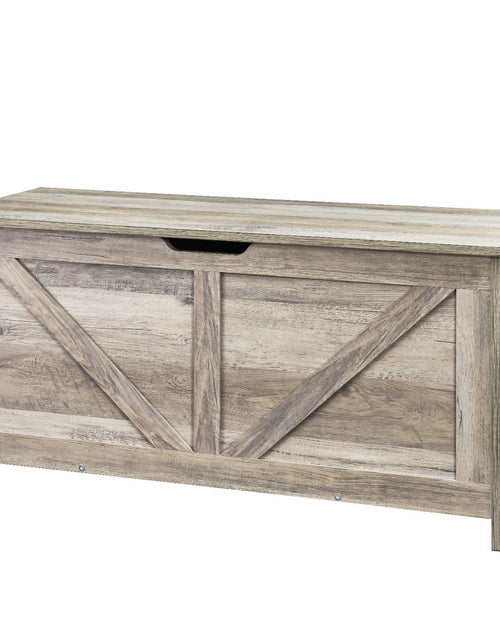 Load image into Gallery viewer, Wooden Toy Chest for Kids, Toddler Toy Storage Box with Flip-Top Lid and Safety Hinge, 38.98 x 15.55 x 18.9 Large Kids Storage Bench for Playroom, Bedroom, Living Room or Entryway, Gray
