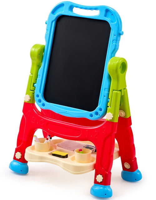 Load image into Gallery viewer, 2-in-1 Kids Art Easel Double-Sided Magnetic Whiteboard Chalkboard Rotating
