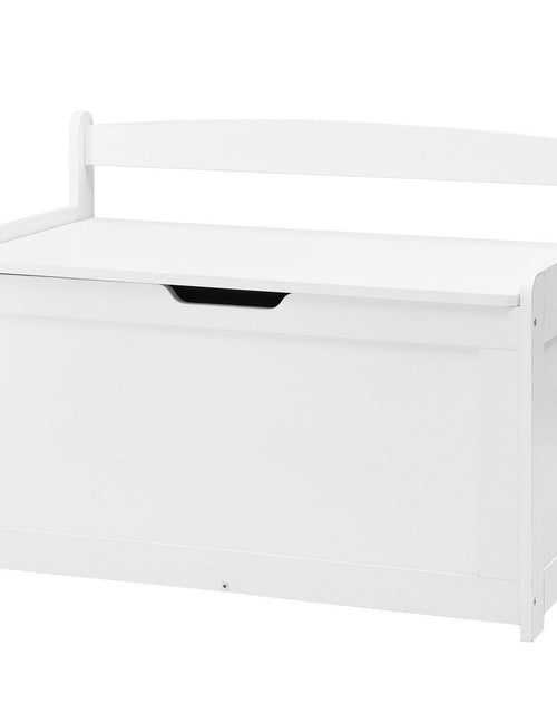Load image into Gallery viewer, Wooden Toy Chest for Kids, Toddler Toy Storage Box with Flip-Top Lid and Safety Hinge, 32.68 x 17.91 x 24.02 Large Kids Storage Bench for Playroom, Bedroom, Living Room or Entryway, White
