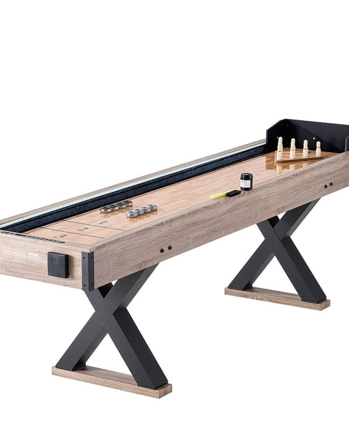 Load image into Gallery viewer, 9 ft LED Shuffleboard Table 2 in 1 Shuffleboard and Bowling Combo Game Set
