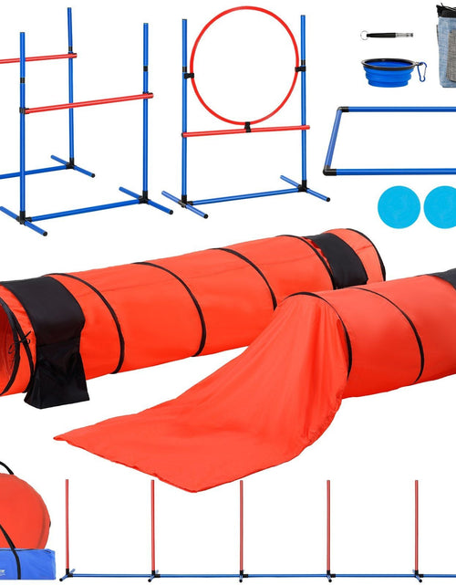 Load image into Gallery viewer, Dog Agility Training Equipment 7 PCS Set Upgrade w/ Hurdles 2 Tunnels Ring
