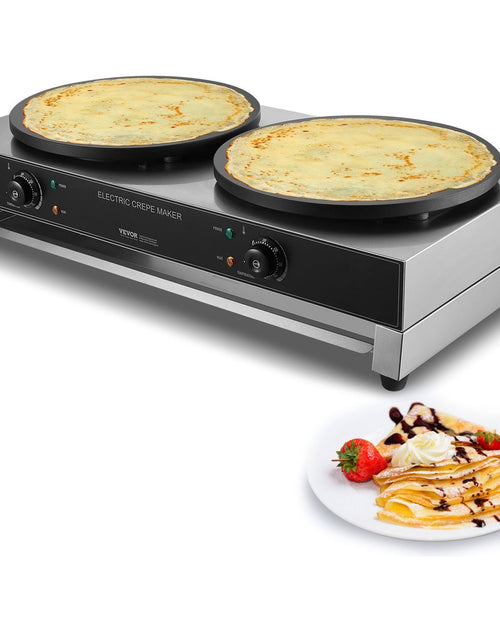 Load image into Gallery viewer, 16-Inch Electric Crepe Maker Commercial Crepe Machine 3400W Double Head
