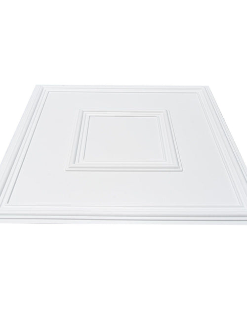 Load image into Gallery viewer, Ceiling Tiles 12-Pack 24 x 24 in PVC Easy Installation White Geometric
