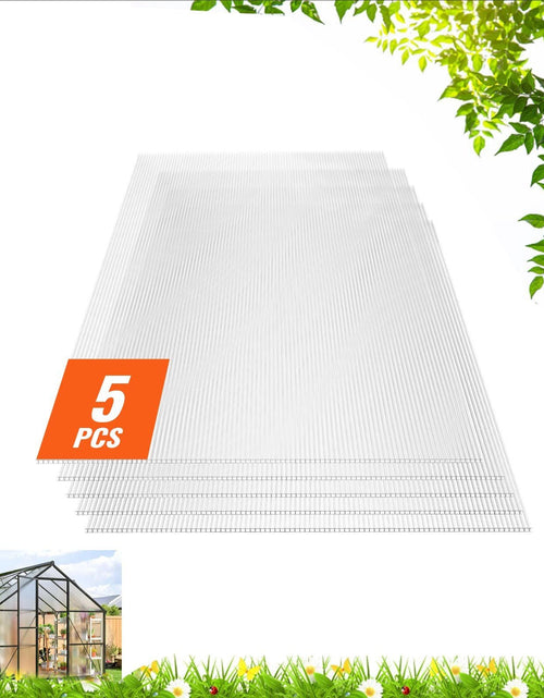 Load image into Gallery viewer, 5 Pack Polycarbonate Greenhouse Panels 2' X 4' X 0.32'' Roof Sheets
