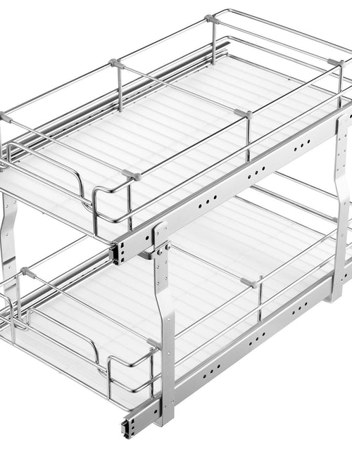 Load image into Gallery viewer, 2-Tier Wire Pull Out Cabinet Under Sink Organizer 12x21 Inch Drawer Basket
