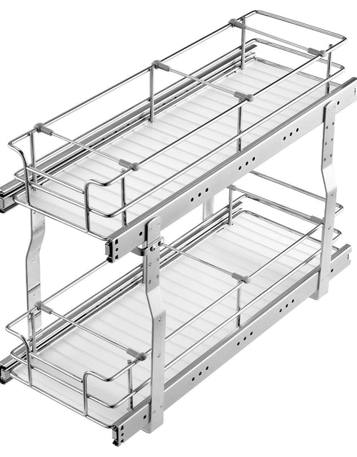 Load image into Gallery viewer, 2-Tier Wire Pull Out Cabinet Under Sink Organizer 8.5x21 Inch Drawer Basket
