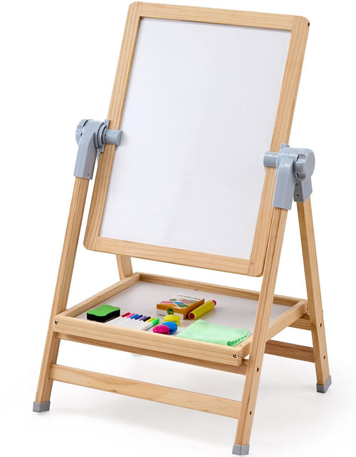 Load image into Gallery viewer, 2-in-1 Kids Art Easel Double-Sided Wooden Magnetic Whiteboard Chalkboard
