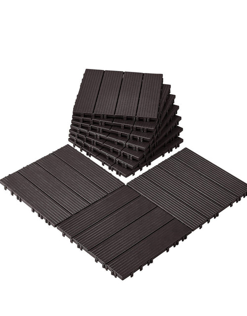 Load image into Gallery viewer, Interlocking Deck Tiles 10 Pack 12"x12" Waterproof for Porch Dark Brown

